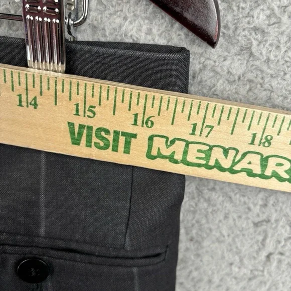 ISAIA Napoli Flat Front Dress Pants Men's 32x28 Black Chalk Stripe Made Italy - Picture 4 of 9